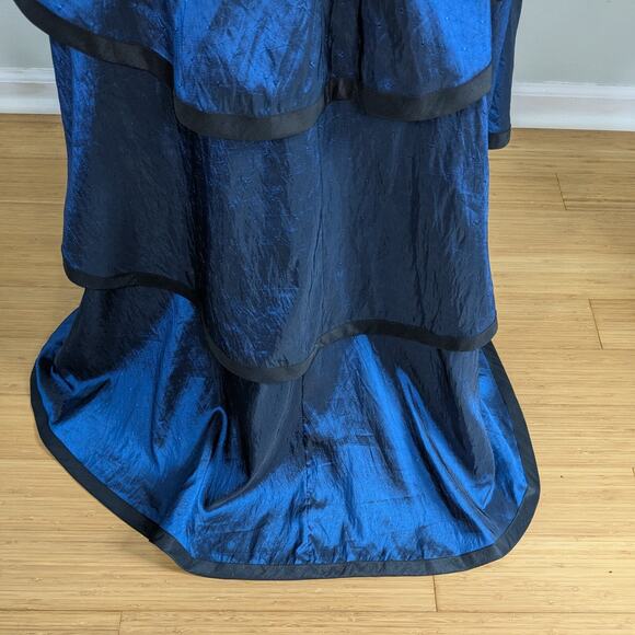 Vintage Prom Dress Maxi Gown 10 Black Goth Glam Y2K Strapless Mermaid Flirt - Picture 6 of 10